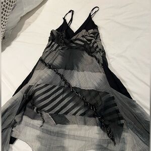 Asymmetrical, gauzy dress